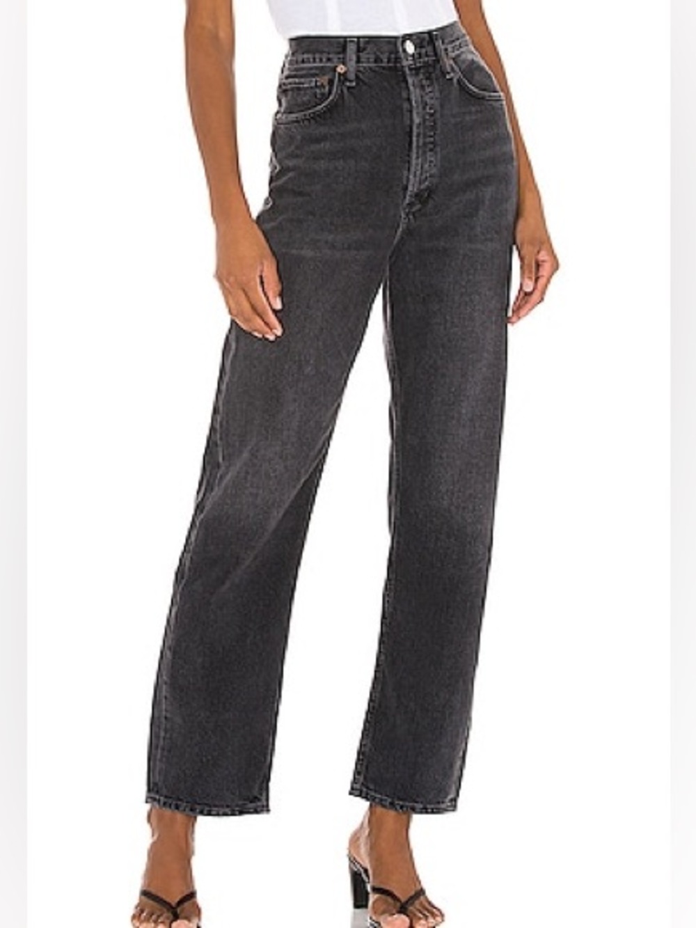 Agolde Women's Black Straight Jeans